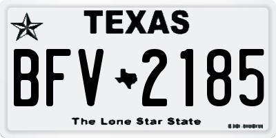 TX license plate BFV2185