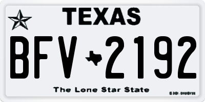 TX license plate BFV2192