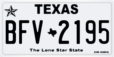 TX license plate BFV2195
