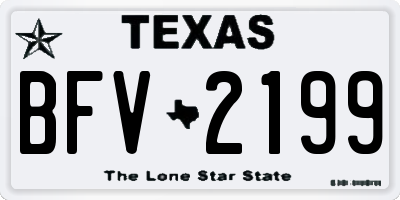 TX license plate BFV2199