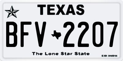 TX license plate BFV2207