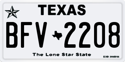 TX license plate BFV2208