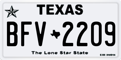 TX license plate BFV2209