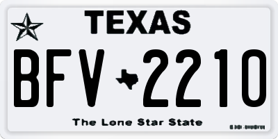TX license plate BFV2210