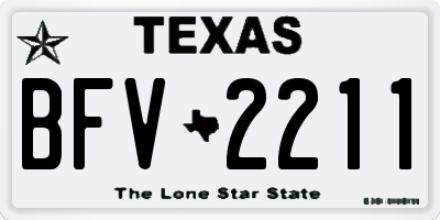 TX license plate BFV2211