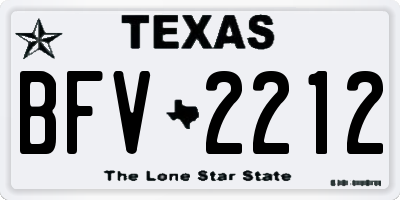 TX license plate BFV2212
