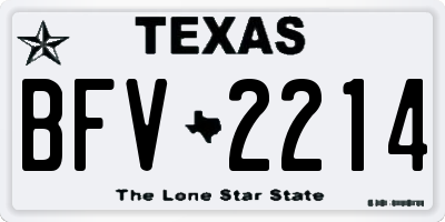 TX license plate BFV2214