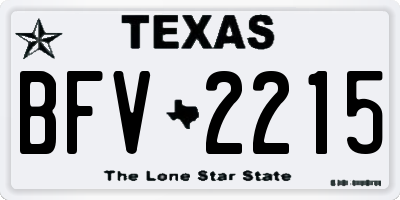 TX license plate BFV2215