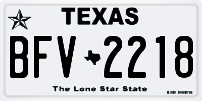 TX license plate BFV2218