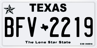 TX license plate BFV2219