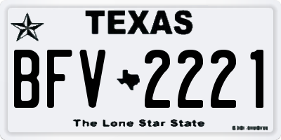 TX license plate BFV2221