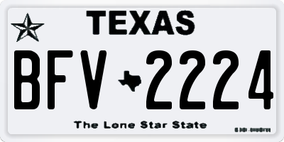 TX license plate BFV2224