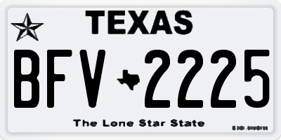 TX license plate BFV2225