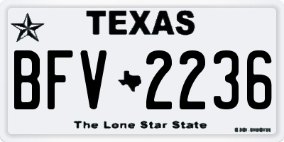 TX license plate BFV2236