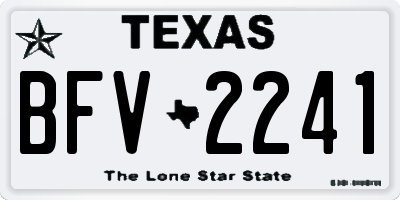 TX license plate BFV2241