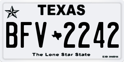 TX license plate BFV2242