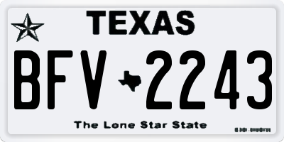 TX license plate BFV2243