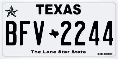 TX license plate BFV2244