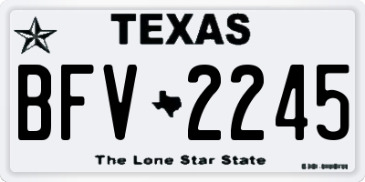TX license plate BFV2245