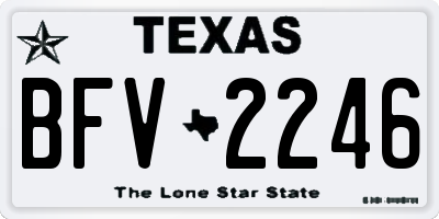 TX license plate BFV2246