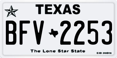 TX license plate BFV2253