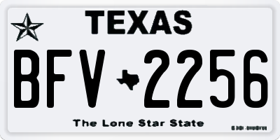TX license plate BFV2256