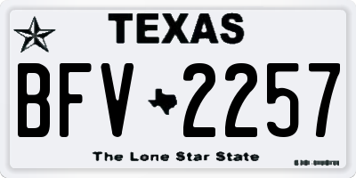 TX license plate BFV2257
