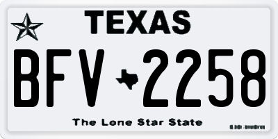 TX license plate BFV2258