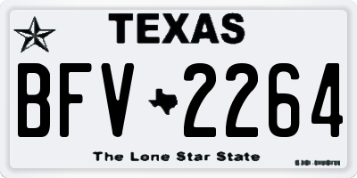 TX license plate BFV2264