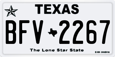 TX license plate BFV2267