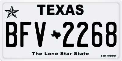 TX license plate BFV2268