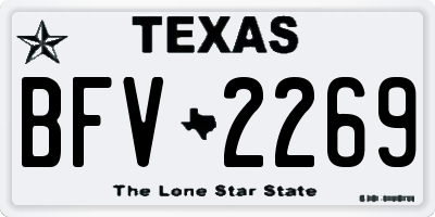 TX license plate BFV2269