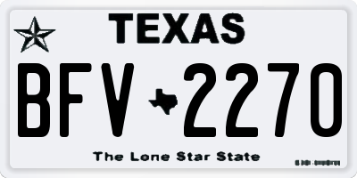 TX license plate BFV2270