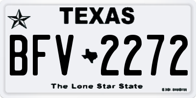TX license plate BFV2272