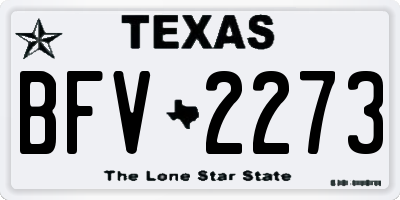 TX license plate BFV2273