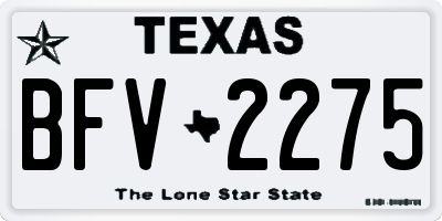 TX license plate BFV2275