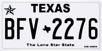 TX license plate BFV2276