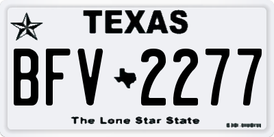 TX license plate BFV2277