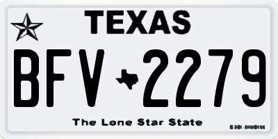 TX license plate BFV2279