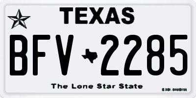 TX license plate BFV2285