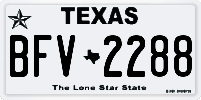 TX license plate BFV2288