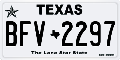 TX license plate BFV2297