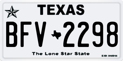 TX license plate BFV2298