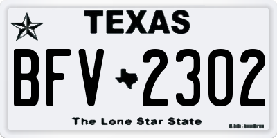 TX license plate BFV2302