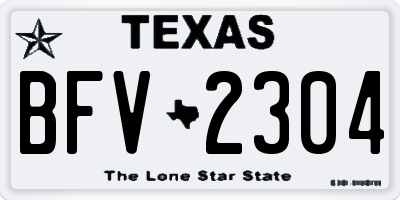 TX license plate BFV2304