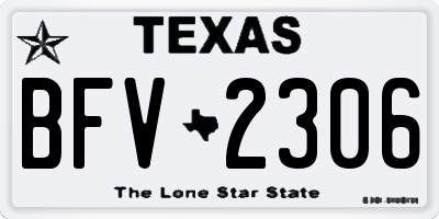 TX license plate BFV2306