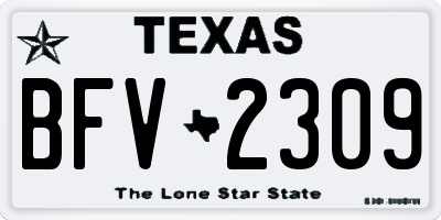 TX license plate BFV2309