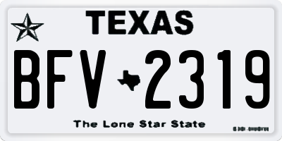 TX license plate BFV2319