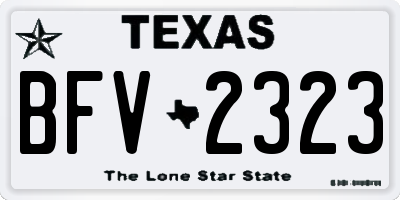 TX license plate BFV2323