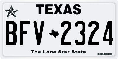 TX license plate BFV2324